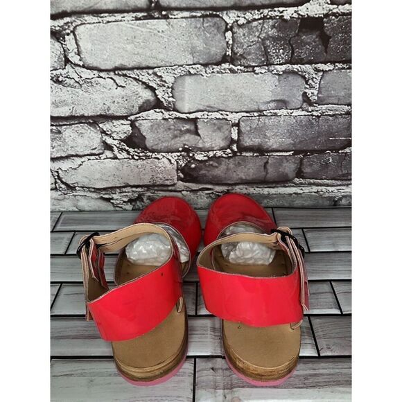 Hot Pink Patent Leather Handmade Ankle Strap Clogs Shoes Women Sz 38EU/7.5M US - Picture 9 of 16